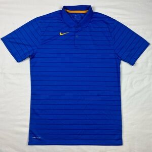 Nike Golf Mens Polo Shirt Sz Small Standard Fit Striped Blue B5